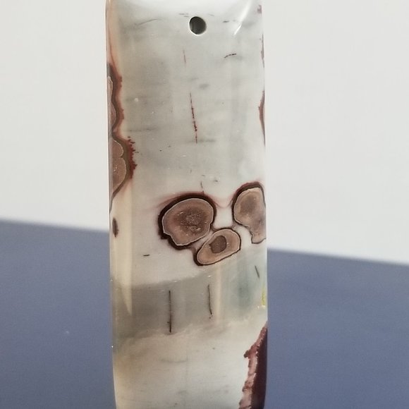 Red and Grey Chohua Jasper * Drilled Cabochon Pendant Stone * 57 x 21.5 x 7.5mm - Picture 10 of 12